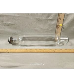 Antique Roll Rite Glass Rolling Pin w/OG End Cap